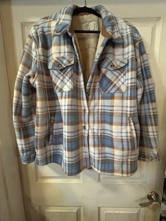 Sage Plaid Fleece Shacket XXL